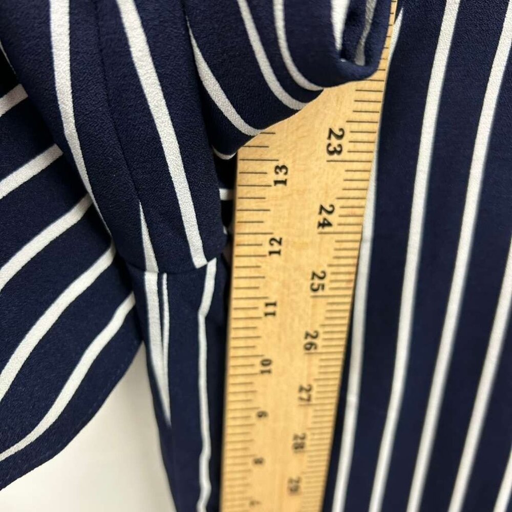 Moa Moa Women's L Jumpsuit Romper Halter Stripe Culotte Wide Leg Navy White NWT - Picture 7 of 16